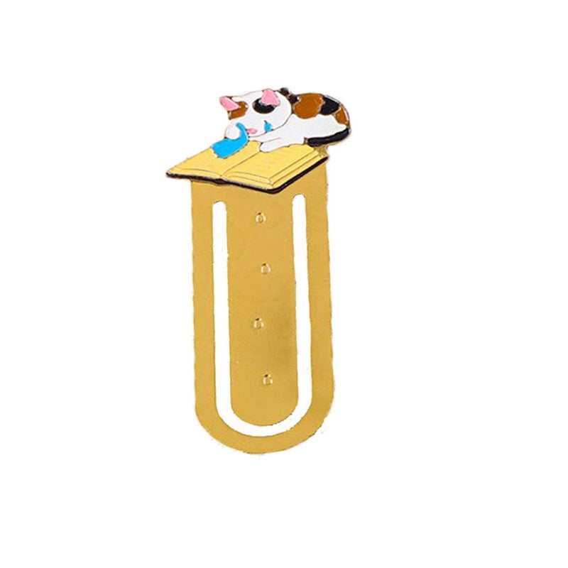 Starte 12Pcs Funny Cute Cat Theme Metal Bookmark for Cat Lovers Book Marker Lovely School Office Supplies for Kids - Image 2